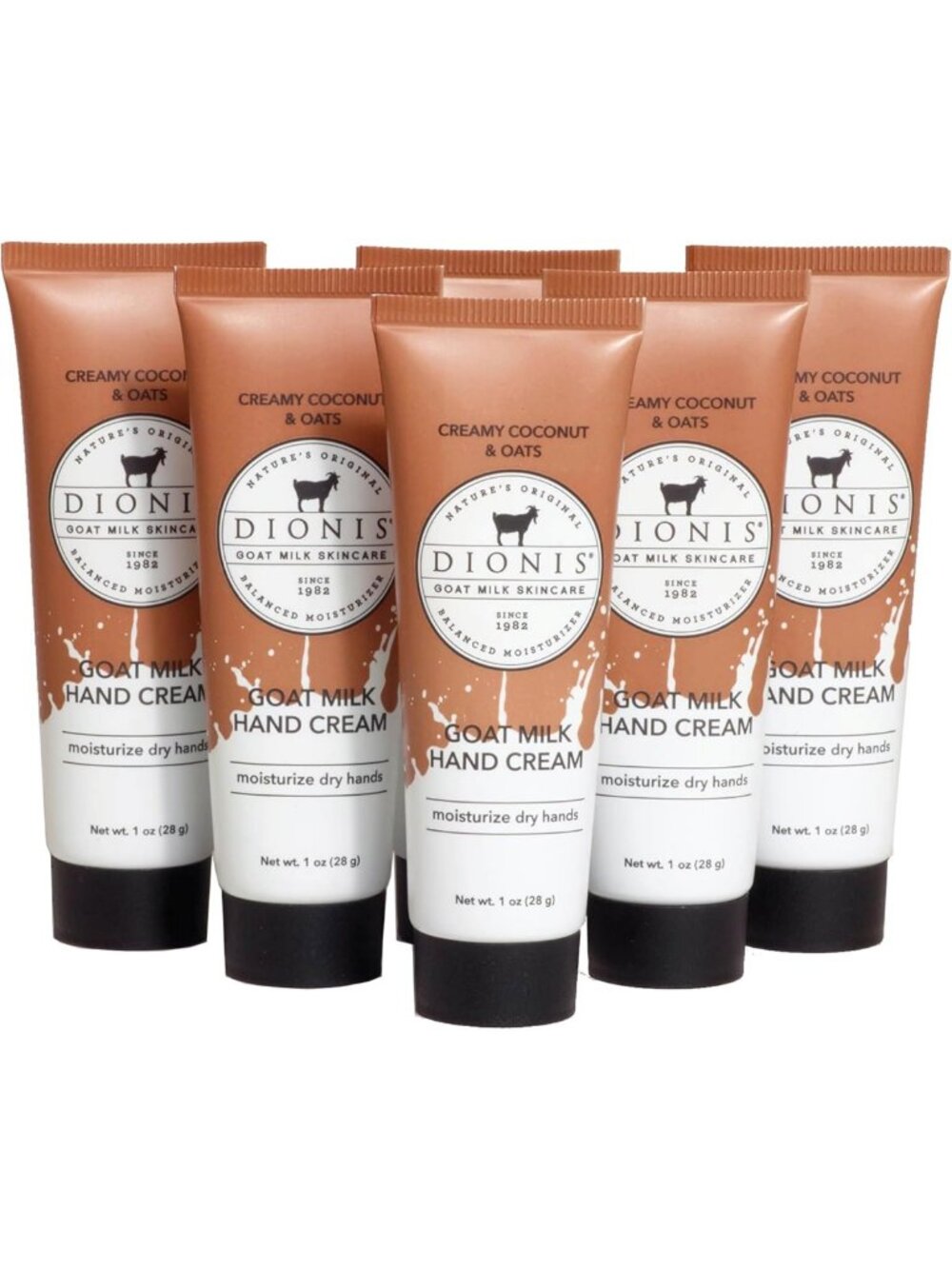 Creamy Coconut & Oats Goat Milk Hand Cream - Moisturizing 1 oz, 6 Pack Set